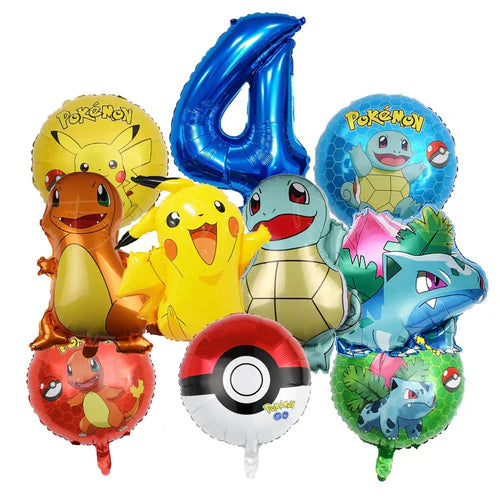 1Set Cartoon Party Balloon jump Pikachu Little Fire Dragon Jenny