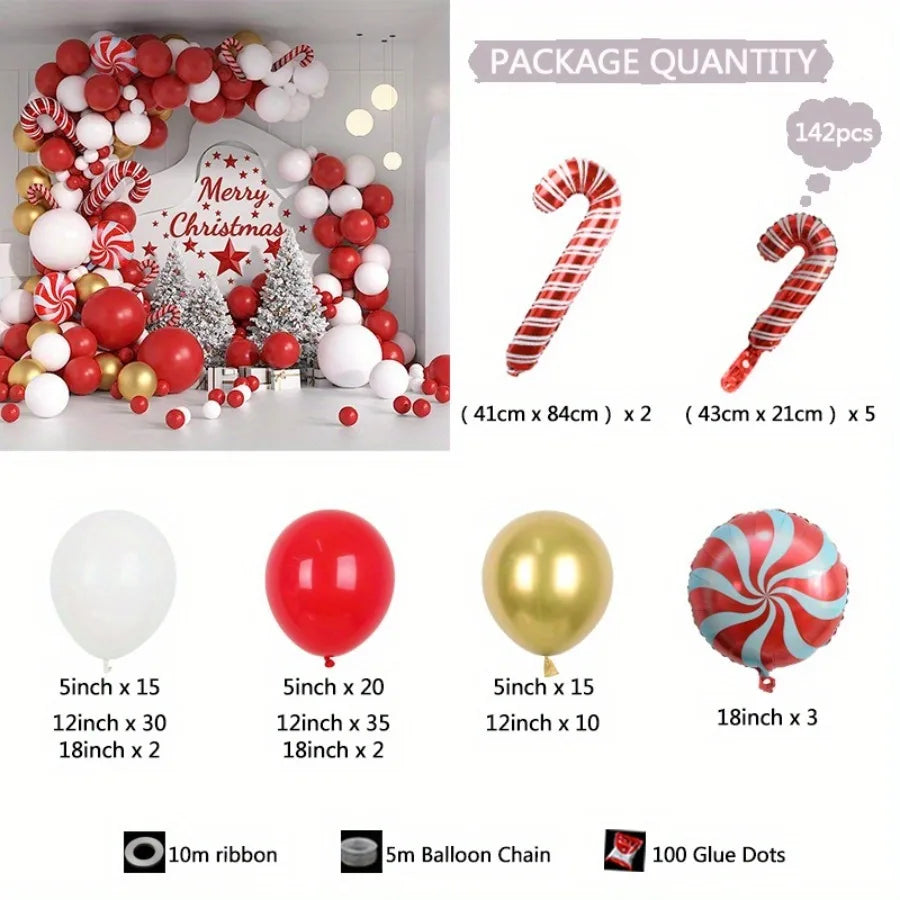 142pcs Balloon Garland Arch Kit Christmas Balloons Birthday Engagement