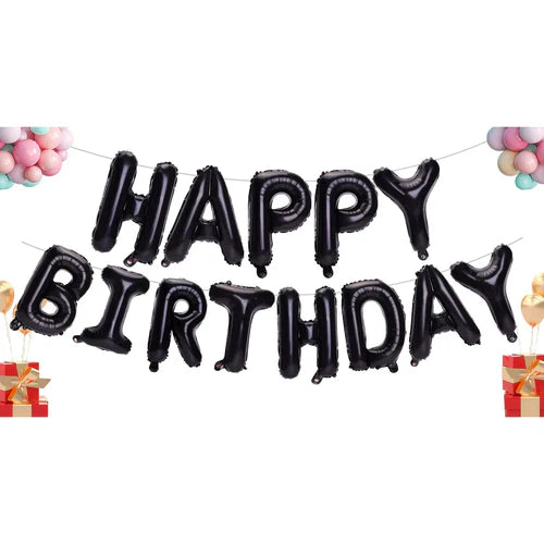 13pcs Birthday Balloon Rose Gold Color Foil Letter Balloons set Happy