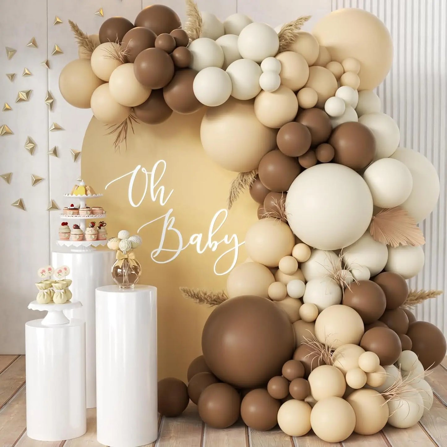 96Pcs Brown  Sand White Beige Balloons Garland Arch Kit for Woodland