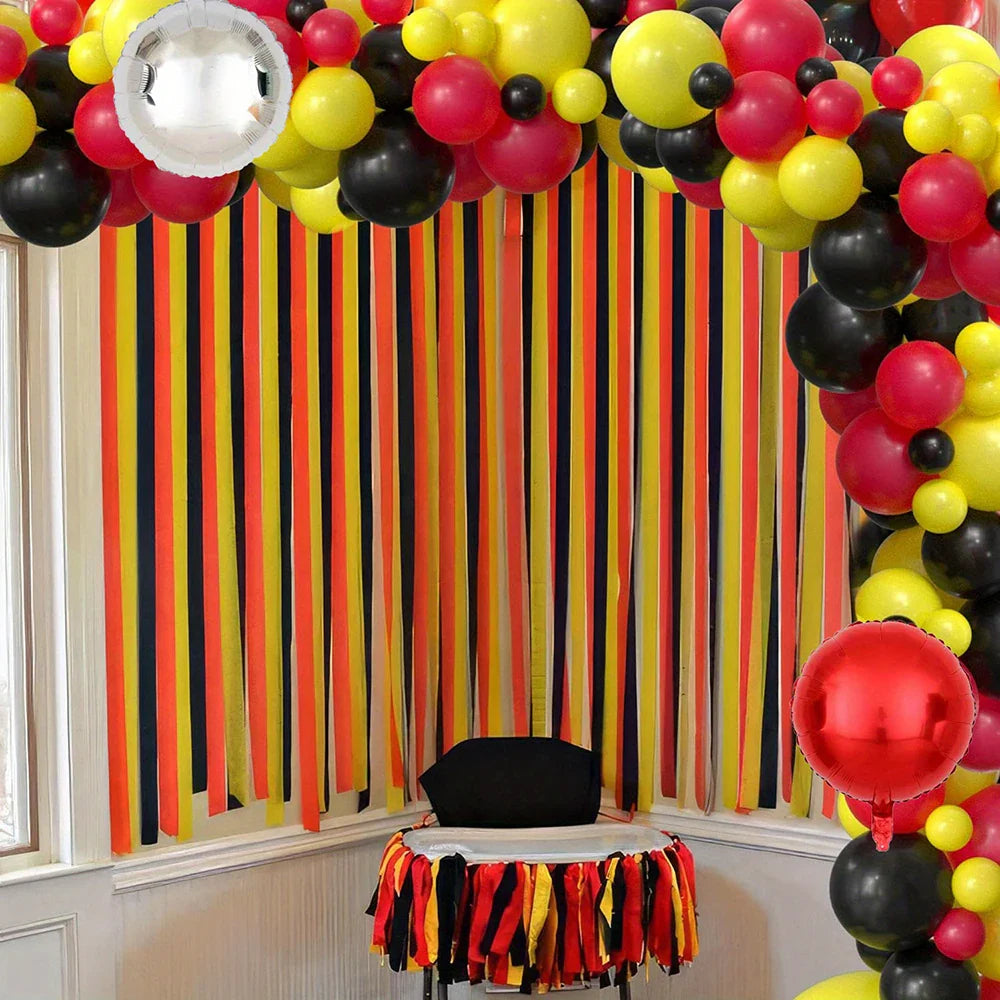 102Pcs Pokemon Pikachu Balloon Garland Arch Kit Red Yellow Black Latex