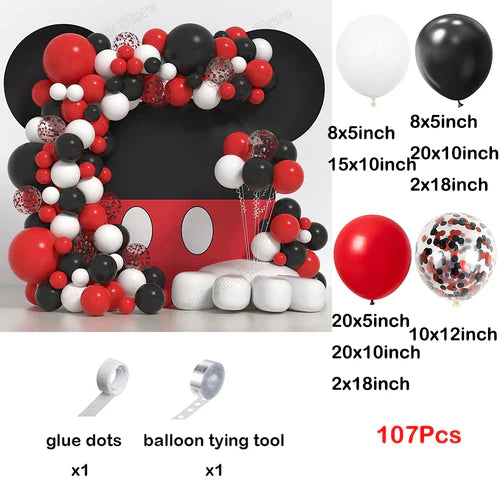 Red Balloon Garland Arch Kit Black Red Confetti Balloons Wedding