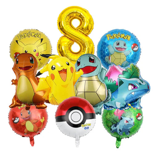 1Set Cartoon Party Balloon jump Pikachu Little Fire Dragon Jenny