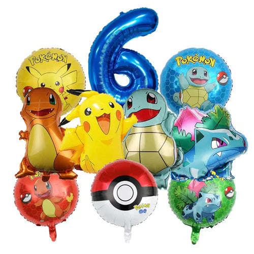 1Set Cartoon Party Balloon jump Pikachu Little Fire Dragon Jenny