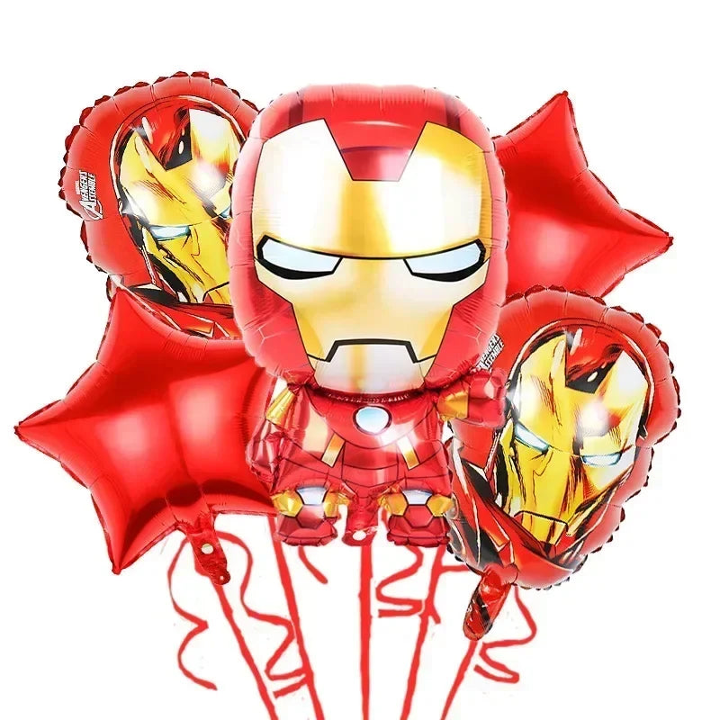 5pcs Children's Birthday Party Globos Decoration Avengers Theme Iron