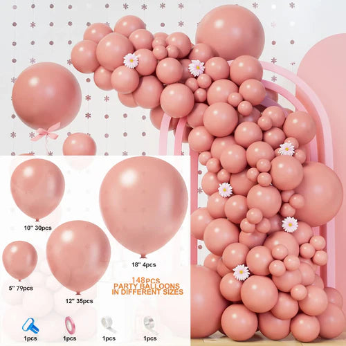 148Pcs Pastel Pink Balloons Baby Pink Balloon Garland Arch Kit Baby