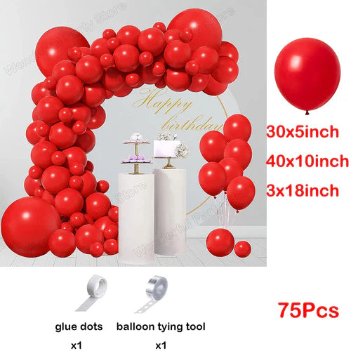 Red Balloon Garland Arch Kit Black Red Confetti Balloons Wedding