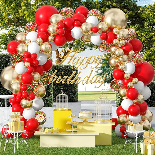 105pcs/Set Red & Gold Balloon Garland Arch Kit for