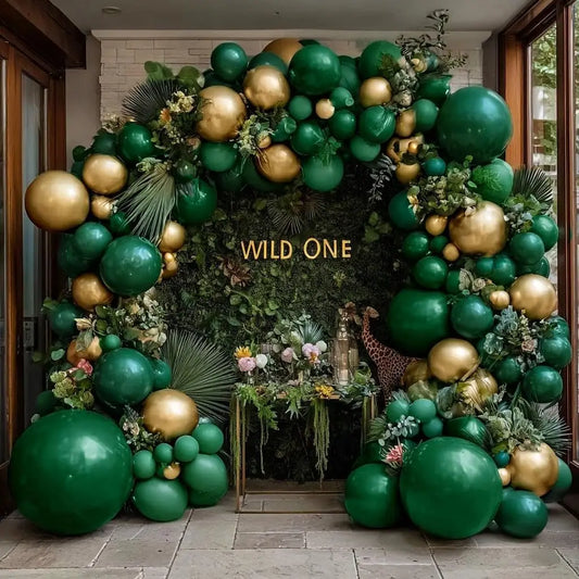 104pcs,Green Gold Balloon Garland.Metallic Gold Balloons For Birthday
