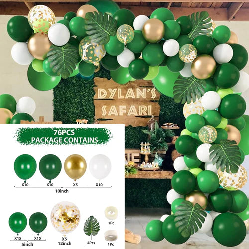 Green Balloon Garland Arch Kit Jungle Safari Party Baloon Birthday