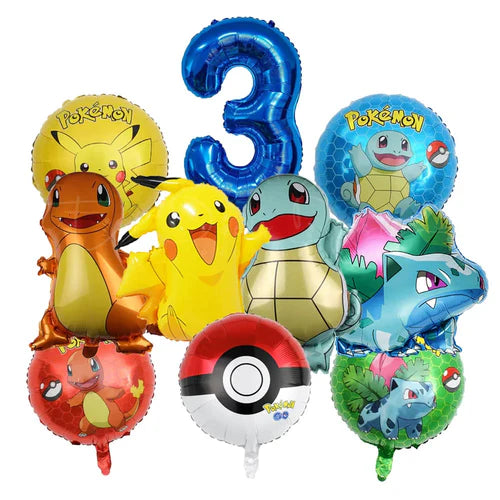1Set Cartoon Party Balloon jump Pikachu Little Fire Dragon Jenny