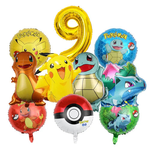 1Set Cartoon Party Balloon jump Pikachu Little Fire Dragon Jenny