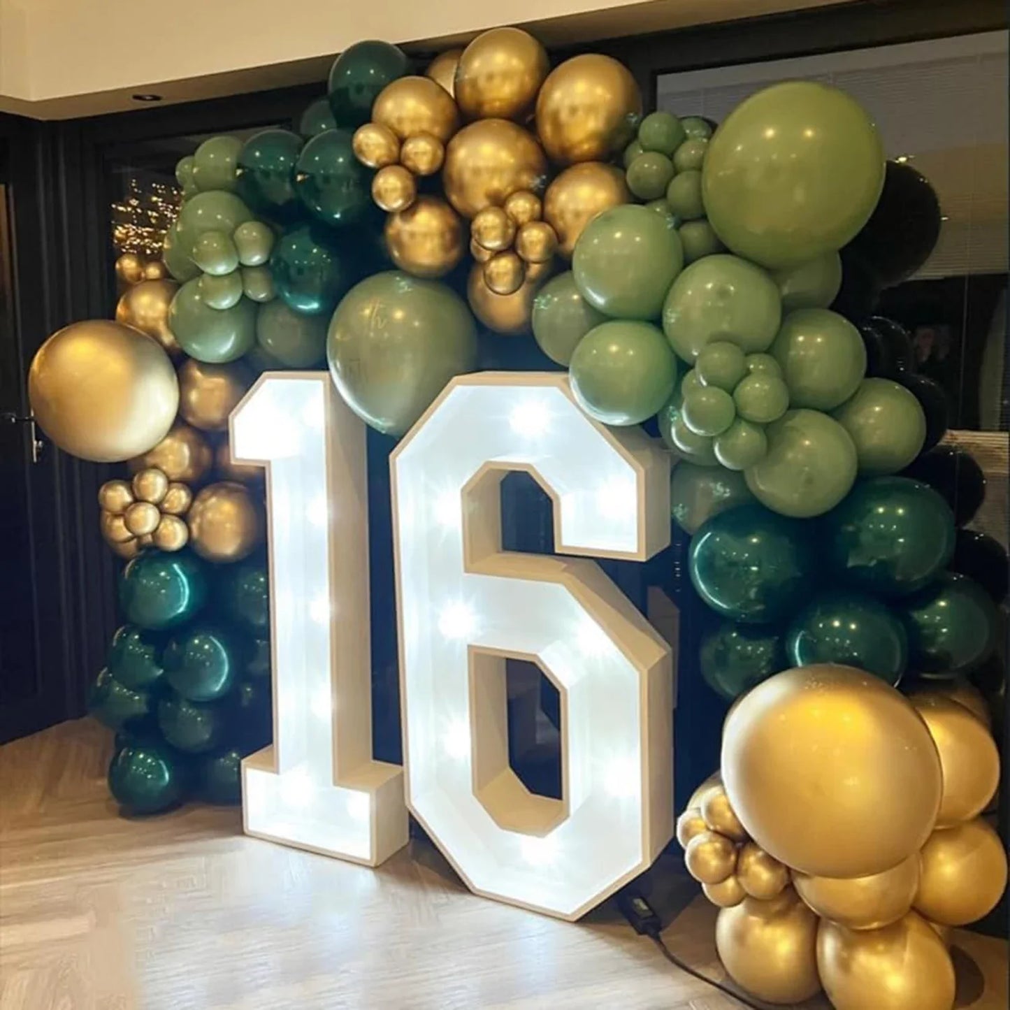99pcs Balloons Garland Arch Kit with Green Gold Balloons for