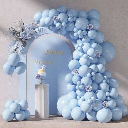 96pcs Pastel Blue/Pink/Yellow/Purple Balloons Set (18/12/10/5 In) for
