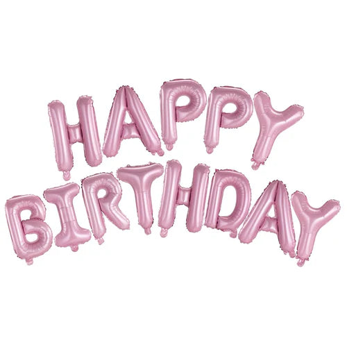 13pcs Birthday Balloon Rose Gold Color Foil Letter Balloons set Happy