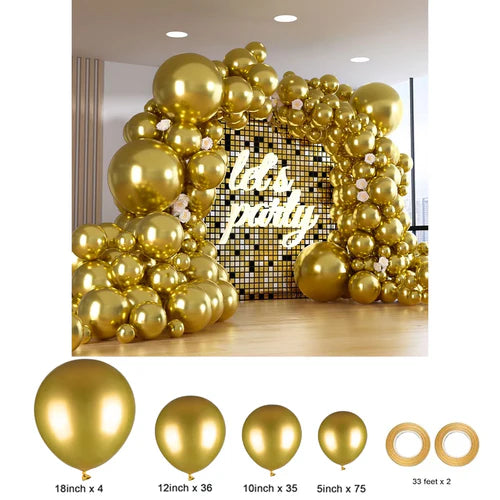 150 different sizes of balloon sets, 4 sizes of party balloon garland