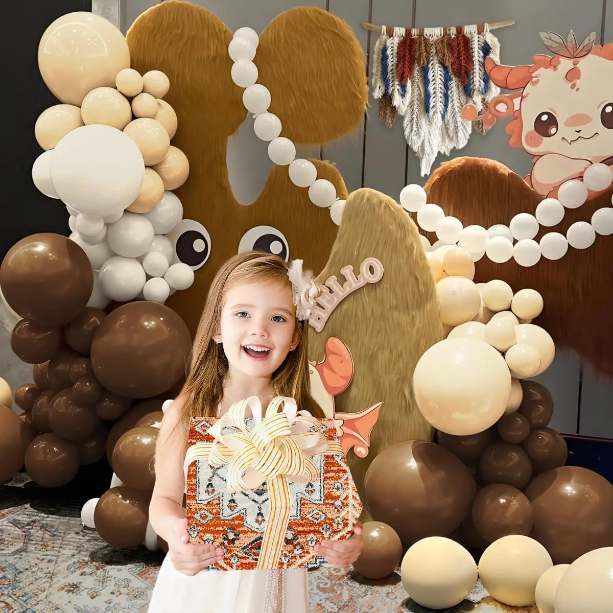96Pcs Brown  Sand White Beige Balloons Garland Arch Kit for Woodland