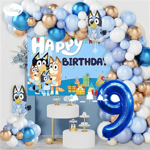 Bluey Birthday Party Decorations Balloon Garland Kit with Bluey Foil
