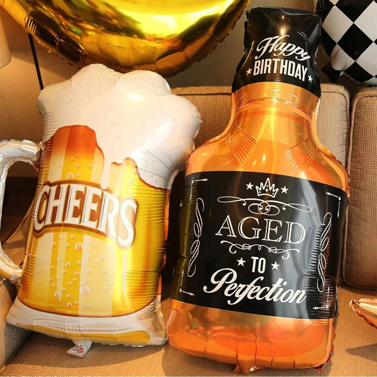 Whiskey beer bottle glass balloons, birthday party, Oktoberfest, bar,