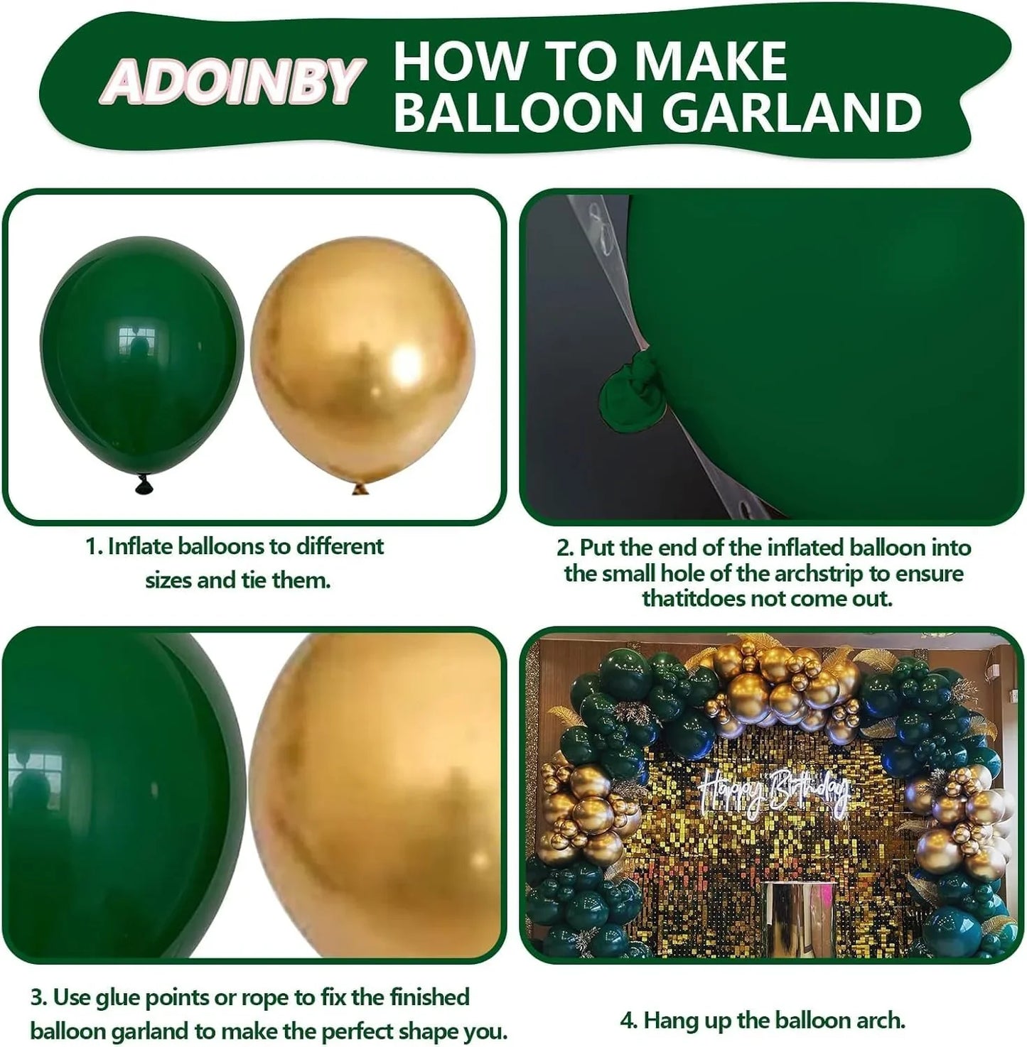 99 pcs Balloons Garland Arch Kit with Green Gold Balloons for Spring