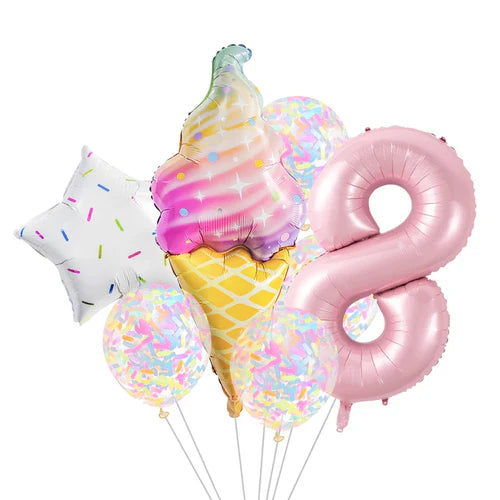 CandyDonut Ice Cream Macaron Colorful Foil Balloon Garland Arch Kit