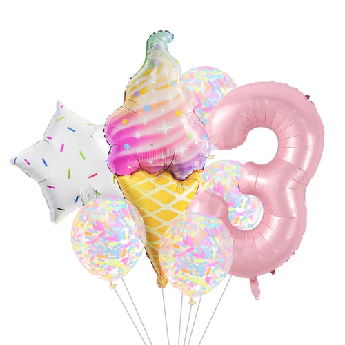 CandyDonut Ice Cream Macaron Colorful Foil Balloon Garland Arch Kit