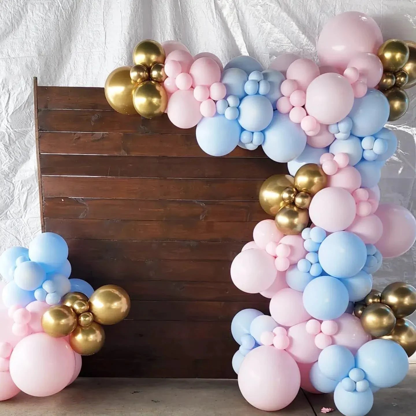Gender Reveal Balloon Garland Kit with Bow & Baby Balloons - Chrome