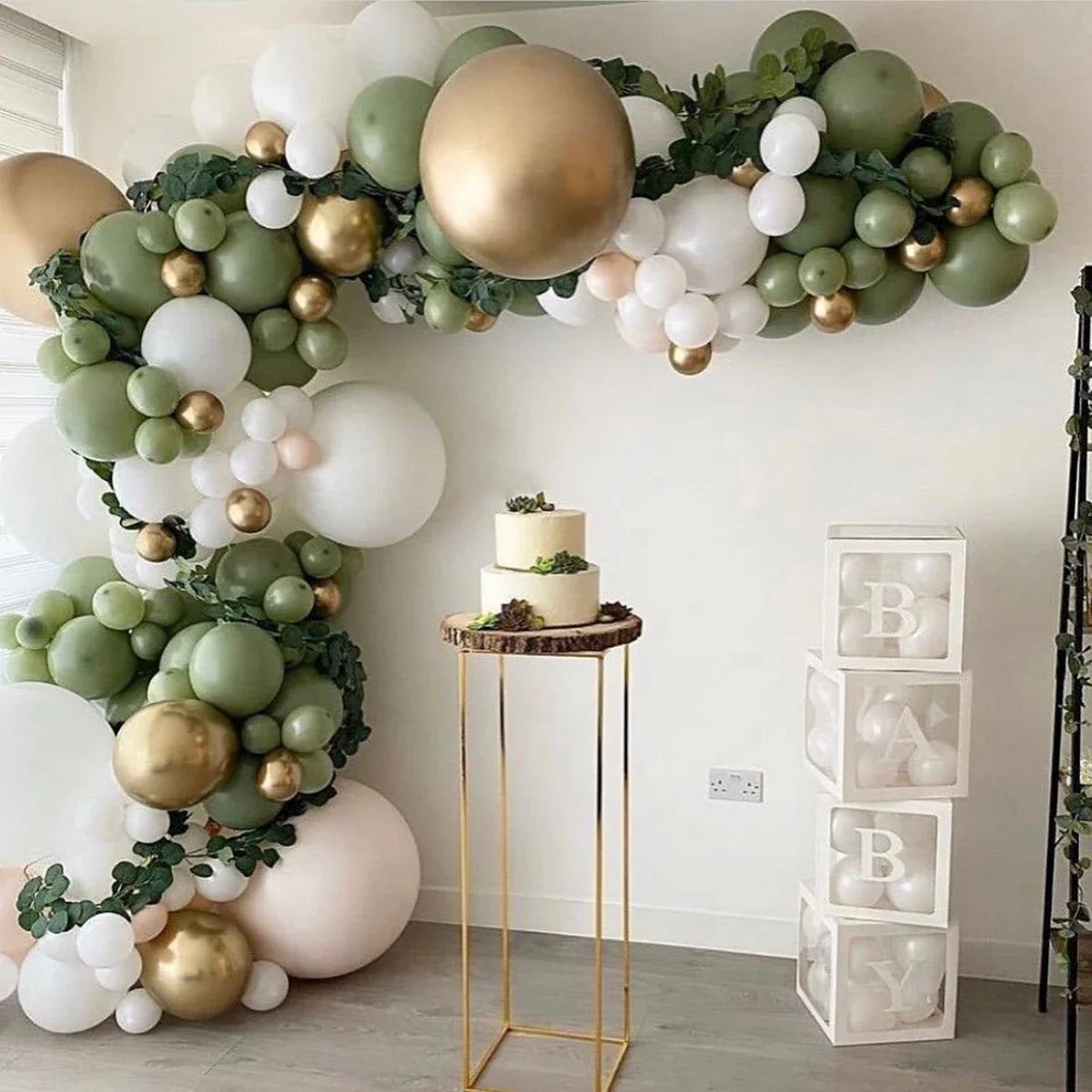 Green Balloon Garland Arch Kit Jungle Safari Party Baloon Birthday