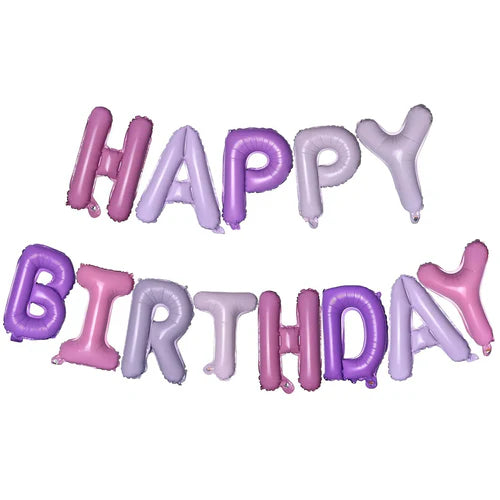 13pcs Birthday Balloon Rose Gold Color Foil Letter Balloons set Happy