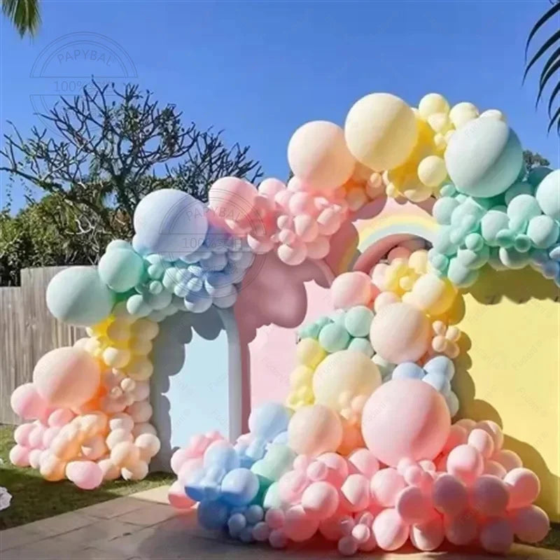188pcs Pastel Macaron Balloon Garland Arch Kit Assorted Rainbow Colors