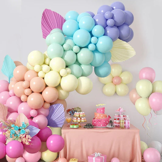 107pcs Macaron Color Balloon Garland Arch Kit Wedding Birthday Party