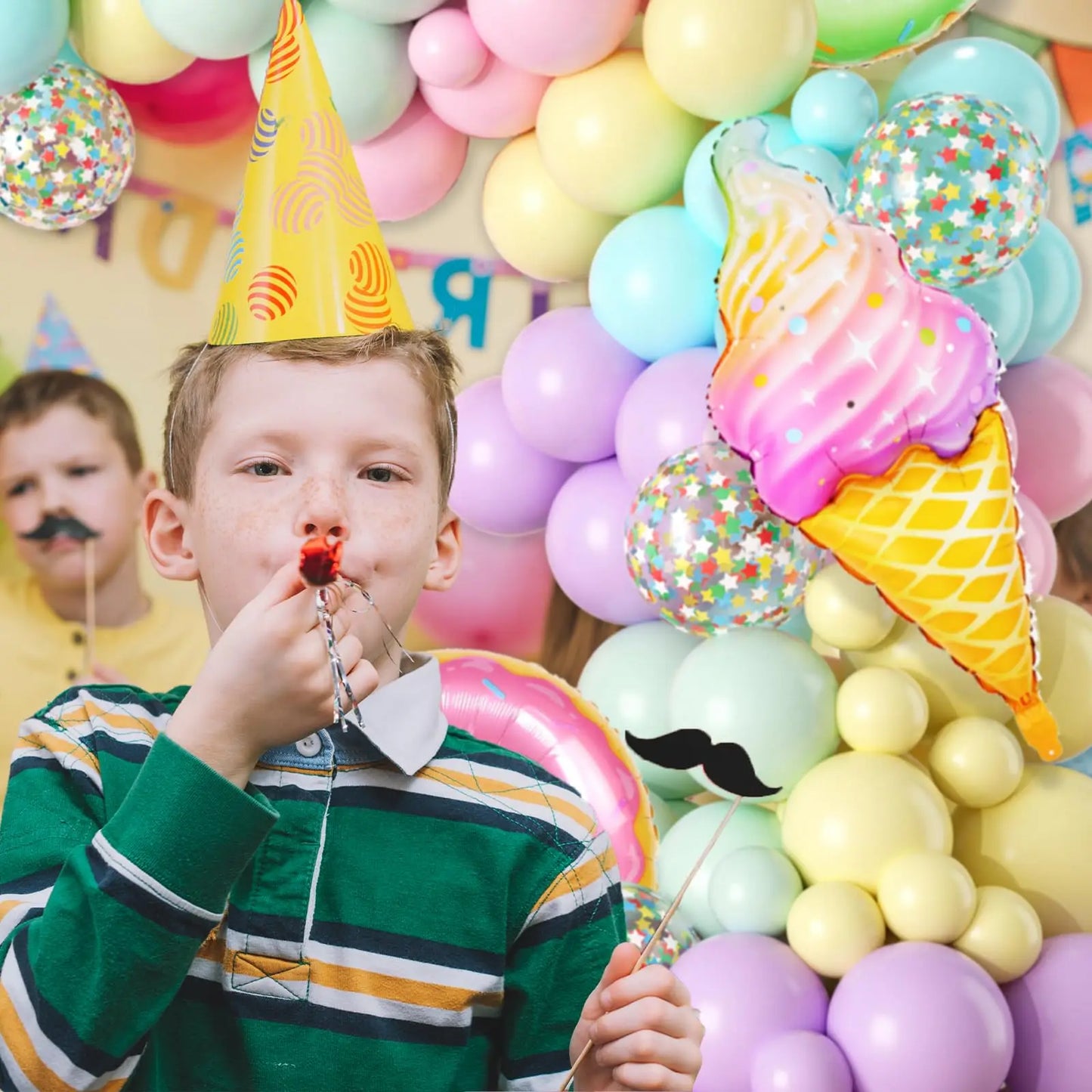 CandyDonut Ice Cream Macaron Colorful Foil Balloon Garland Arch Kit