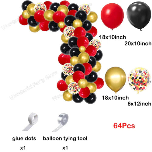Red Balloon Garland Arch Kit Black Red Confetti Balloons Wedding