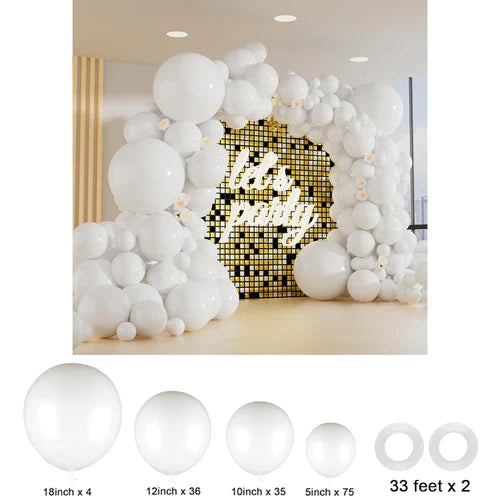150 different sizes of balloon sets, 4 sizes of party balloon garland
