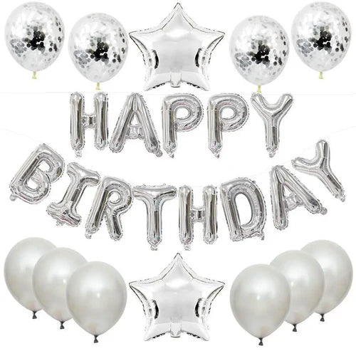 25pcs/set Happy Birthday Balloons Set Foil Letter Balloon Garland