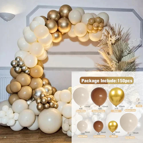 Apricot Coffee Brown Balloons Garland Arch Kit Wedding Birthday Party