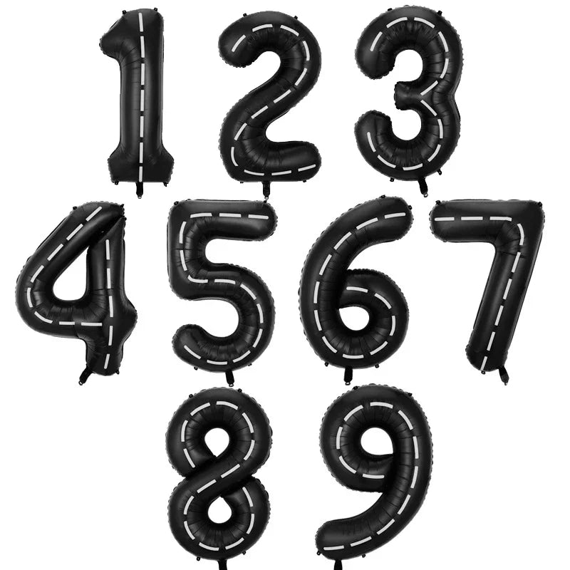 9pcs Engineering Theme Foil Balloon Set With 40Inch Number Birthday