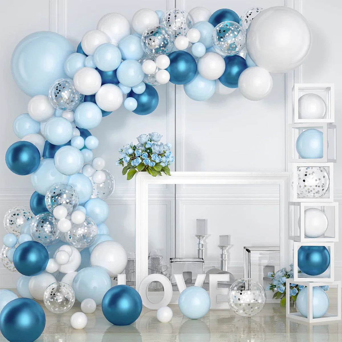 Blue Balloon Garland Arch Kit Wedding Birthday Party Decoration Kids