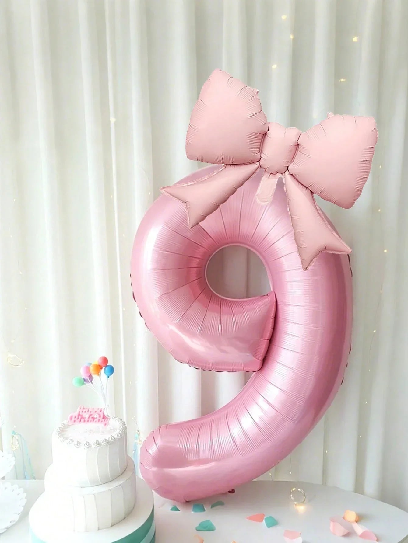 40inch Pink Digital Bowknot Bow Aluminum Foil Balloons for Girls