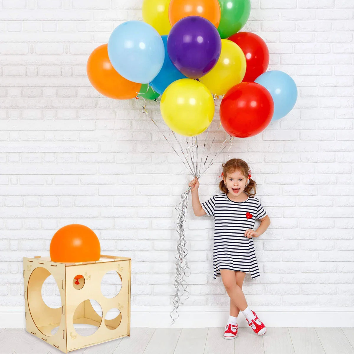 30cm Wood Balloon Sizer Cube Box Balloons Measuring box For Birthday