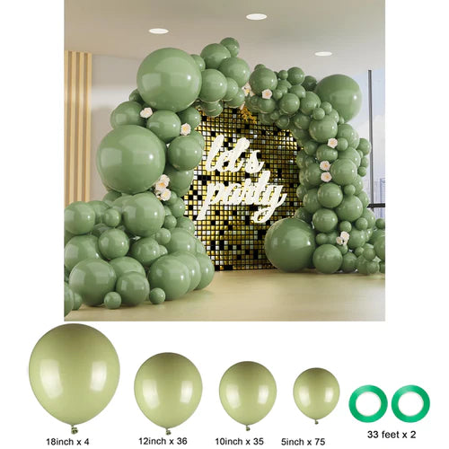 150 different sizes of balloon sets, 4 sizes of party balloon garland