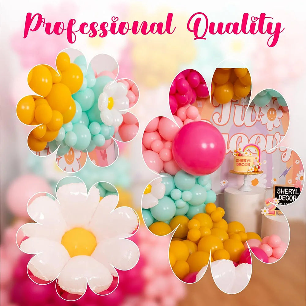 All-In-One Daisy Balloon Garland Kit and Arched Comes with Daisy –