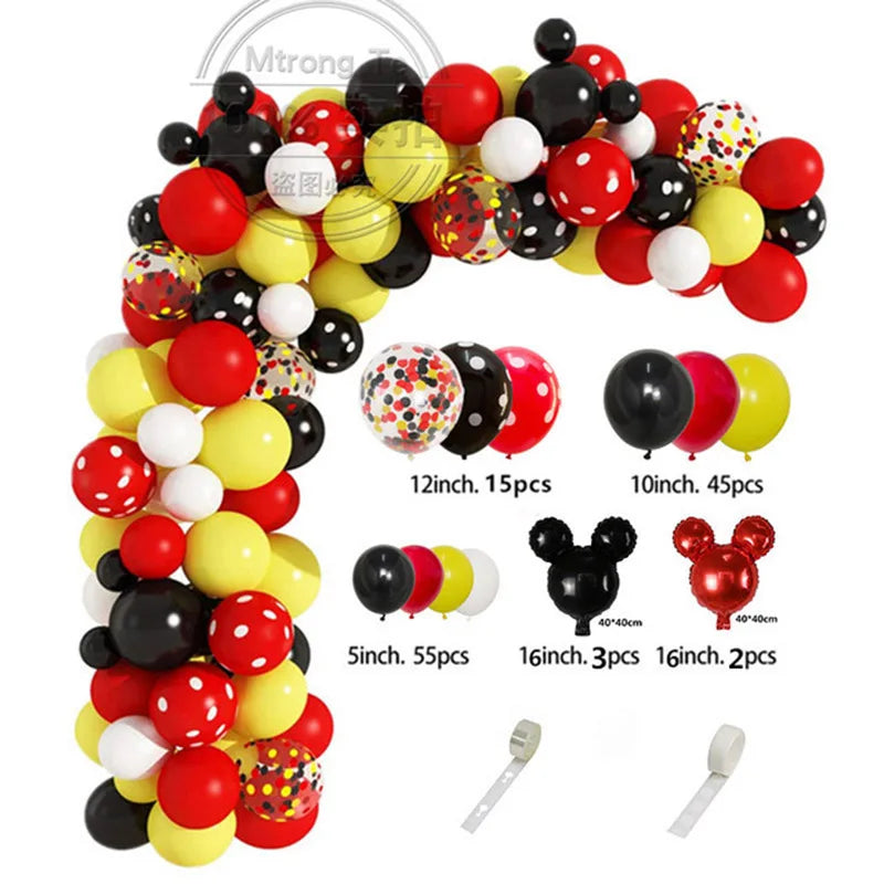 Red Black Yellow Balloon Garland Arch Kit Birthday Party Ball Supplies