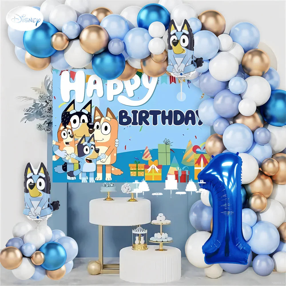 Bluey Birthday Party Decorations Balloon Garland Kit with Bluey Foil