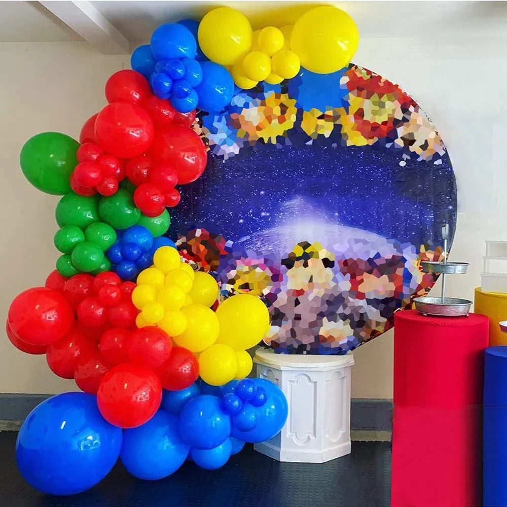 Red Green Christmas Balloons Garland Arch Kit Blue Yellow Ballon Set