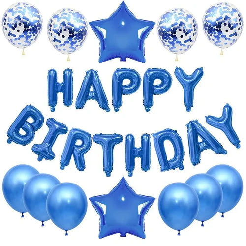 25pcs/set Happy Birthday Balloons Set Foil Letter Balloon Garland