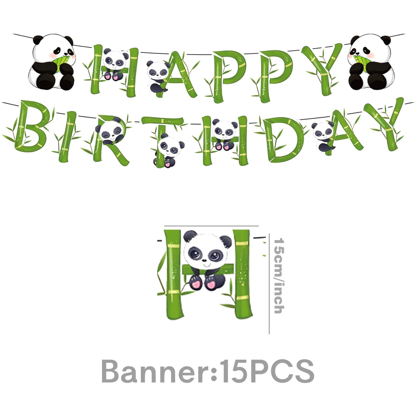 Cartoon Panda Animal Green 32inch Foil Number Balloon Set Children Birthday Party DIY Decoration Baby Shower Kids Animal Balloon