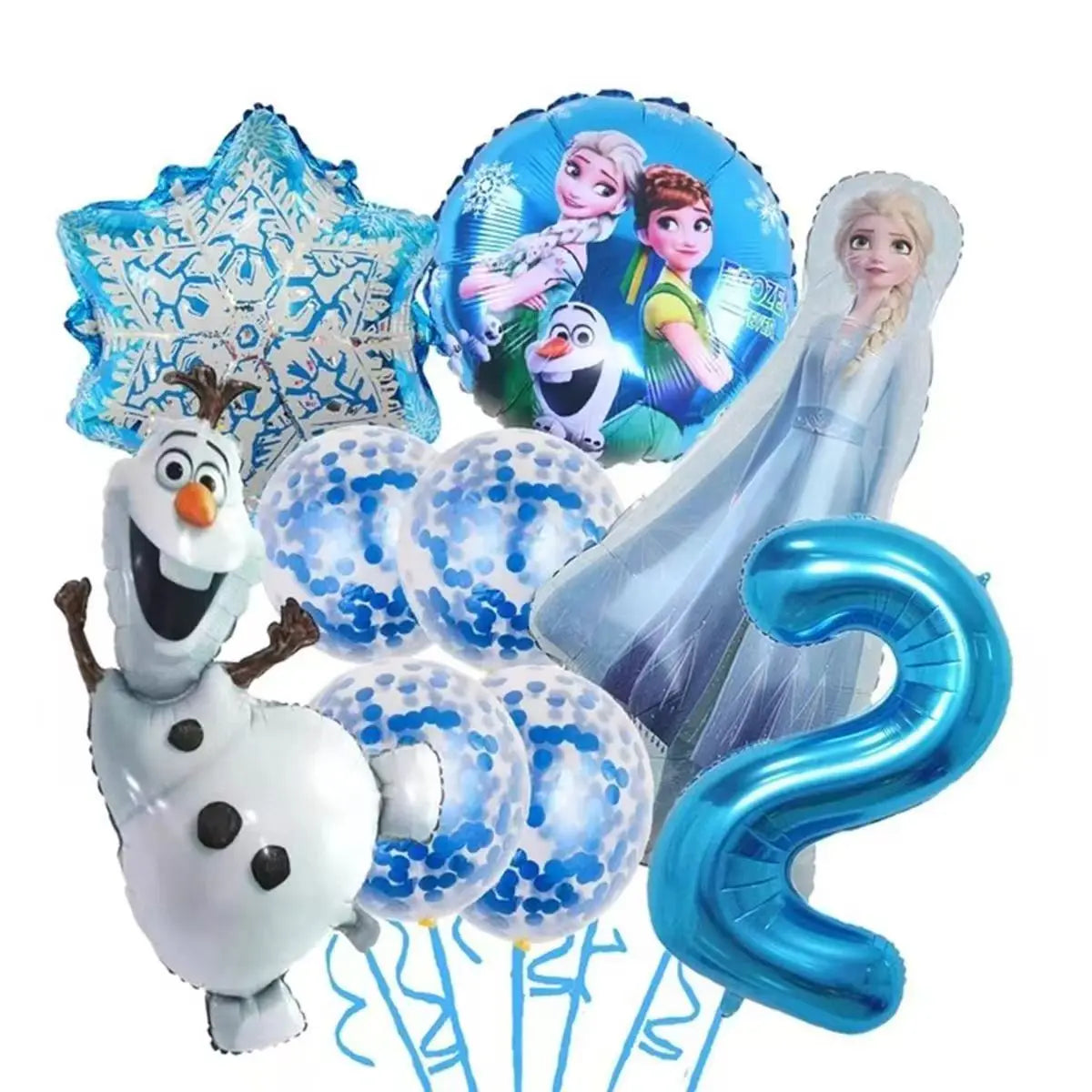 Frozen Foil Balloons Garland Arch Kit Blue Anime Number 1-9th Birthday Party Decor for Girls Wedding Baby Shower Party Supplies