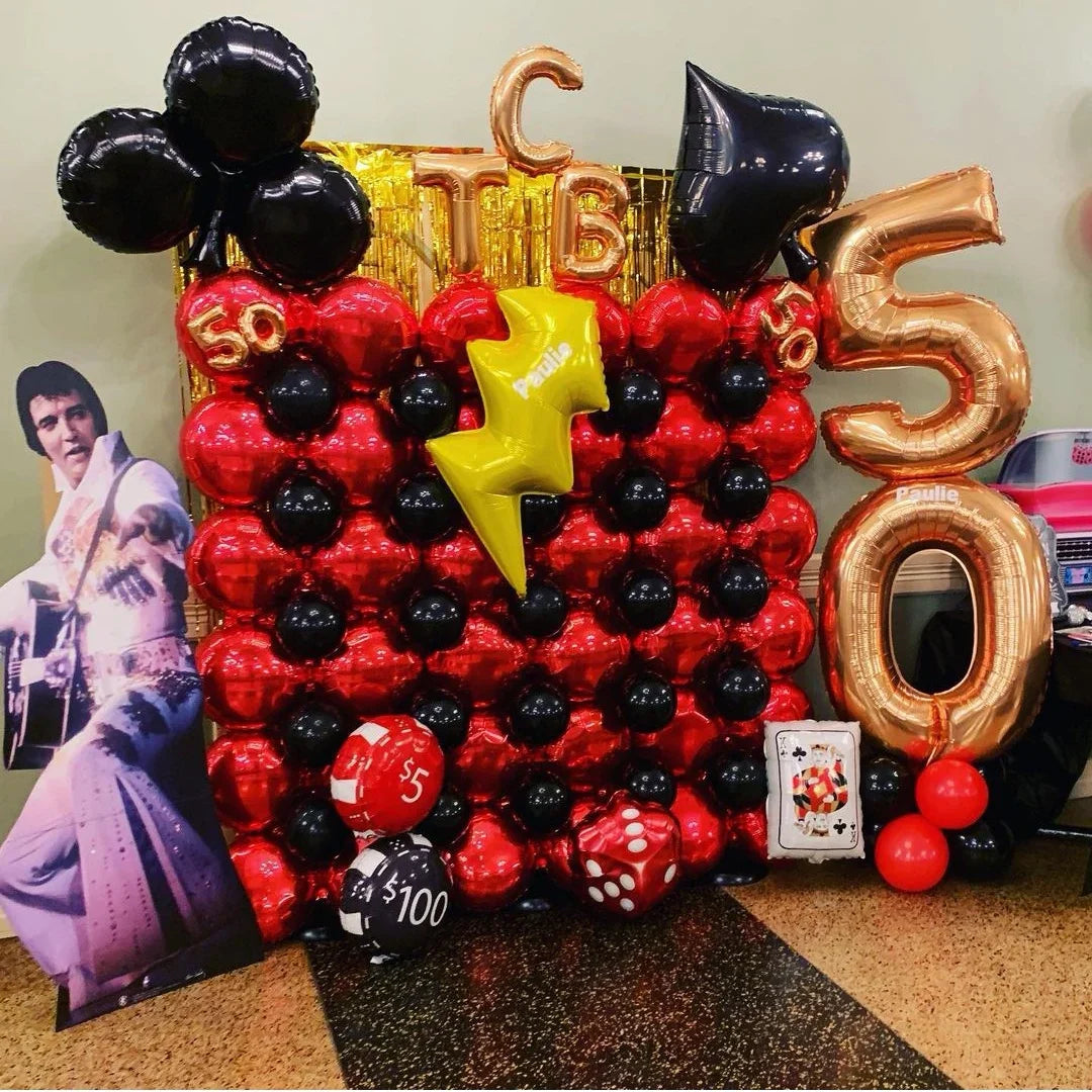 2/6/10pcs/lot 18cm Cube Foil Balloons Dice Foil Ballon Casino Theme Party Adult Birthday Decor Las Vegas Party Poker Theme Party