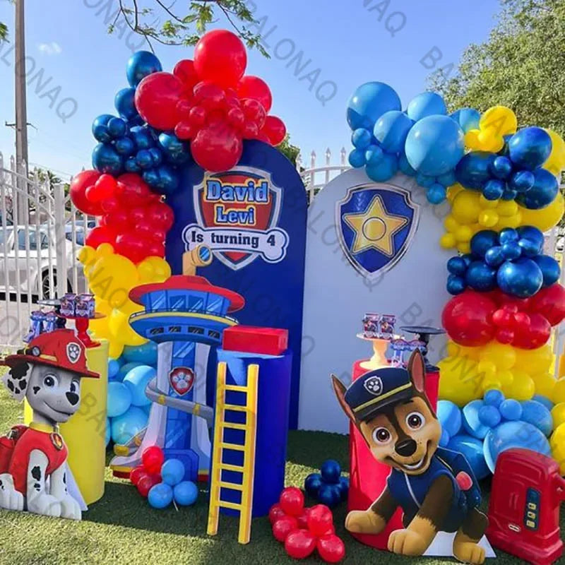 105pcs Paw Patrol Balloon Rescue Dog Chase Rubble Foil Balloon Children's Birthday Party Decoration Supplies Kids Gift